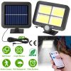 Solar Powered Wall Lights 128 LEDs Motion Sensor Lamp IP65 Waterproof Dusk to Dawn Sensor Light w/ 3 Light Modes Remote Control for Front Door Deck