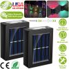 2Pcs Solar Deck Lights Outdoor 2LED Beads Waterproof Sensor Fence Stair Lamps For Patio Landscape Yard Color Changing Decorative Lamps
