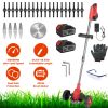 3 in 1 Electric Cordless Grass Wacker Battery Powered Grass Trimmer With Wheels Adjustable Head Extendable Length Rechargeable Lightweight Lawn Trimme