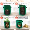 2 Pack Plant Growing Bags Potato Vegetable Planter Bags Breathable Planting Fabric Pots w/ Harvest Window Durable Handles 7Gallons