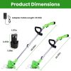 12V 200W Cordless Grass Trimmer Rechargeable Lawn Mower 9000M/Min Weed Cutter with Saw Blade 2 Stainless Steel Blades 10 Plastic Blades 2 Rechargeable