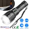 100000LM Super Bright LED Flashlight Waterproof Rechargeable Zoomable Tactical Torch Light Emergency Power Bank Support 3 Battery Types