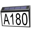 Solar Powered House Numbers LED Light Dusk To Dawn Address Plaque Sign Waterproof Wall Mount Number Plate Lamp for House Yard Garden Street Mailbox