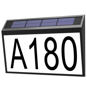 Solar Powered House Numbers LED Light Dusk To Dawn Address Plaque Sign Waterproof Wall Mount Number Plate Lamp for House Yard Garden Street Mailbox