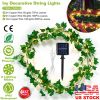 Artificial Ivy Solar Powered String Lights 180Pcs Leaves 50Pcs LED Beads Fake Leaf Fairy Lamps IP65 Waterproof DIY Decorative Night Light For Wedding
