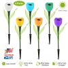 6 Pcs Solar Garden Tulip Flower Light Outdoor Solar Pathway light IP54 Water-resistant Landscape Lights for Lawn Patio Yard Garden Walkway Decoration