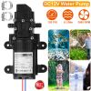 12V Water Pump with 2 Hose Clamps 130PSI Self Priming Sprayer Pump 70W Electric Diaphragm Water Pump 6L/Min for RV Camper Marine Boat