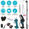 4 in 1 Cordless Pruning Shear and Electric Chainsaw With Max 5.5FT Extension Poles 4”/6” Pole Saw SK5 Blade Brushless Pruning Shear With 2Pcs 3.0Ah Ba