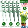 15Pcs Garden Plant Support Stakes Plastic Half Round Flower Support Ring Cage Holder Pot Climbing Trellis For Small Plant Flower Vegetable Potted Plan