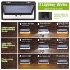 158LEDS Solar Lights Outdoor Flickering Flame Wall Lights Motion Sensor IP65 Waterproof
