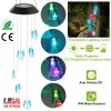 Solar Powered Angel Lights Wind Chimes LED Color Changing Hanging Wind Lamp Water Resistant Decorative Night Lamp For Lawn Yard Balcony Porch