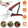 Garden Prune Shears Bypass Secateurs Garden Scissors Plant Flower Tree Branch Cutter Grafting Tool with Soft Grip Handle Strap