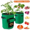 2 Pack Plant Growing Bags Potato Vegetable Planter Bags Breathable Planting Fabric Pots w/ Harvest Window 10Gallons
