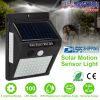 Solar Wall Light Outdoor 100 LEDs PIR Motion Sensor Lamps IP65 Waterproof Lighting for Garage Front Door Garden Pathway