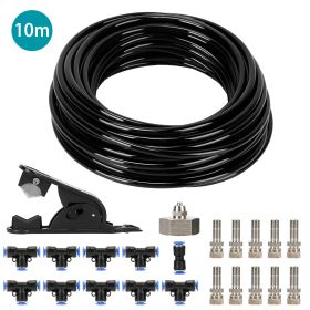 32.8ft Misting Cooling System Water Mister Nozzles Set Garden Irrigation w/ 5 Mist Nozzles for Patio Garden Greenhouse