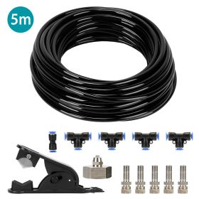16.4ft Misting Cooling System Water Mister Nozzles Set Garden Irrigation w/ 5 Mist Nozzles for Patio Garden Greenhouse