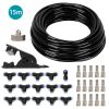 49.2ft Misting Cooling System Water Mister Nozzles Set Garden Irrigation w/ 5 Mist Nozzles for Patio Garden Greenhouse
