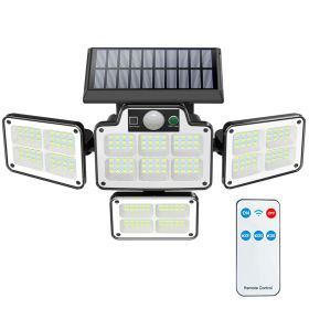 216 LEDs Solar Outdoor Light Motion Sensor Security Flood Lamp Wall Wireless Solar Lamp with 3 Adjustable Heads IP65 Waterproof for Garden Patio Garag