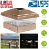 Solar Post Lights Garden Post Cap Light Solar LED Night Light White LED Lighting for 5x5 Inch Wood Post Fence Deck Patio-Copper
