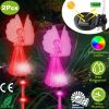 2Pcs Solar Angel Lights Outdoor 7 Color Changeable Decorative Lamp LED Stake Light Yard Patio Lawn Garden Light