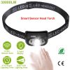 30000LM Rechargeable Motion Sensor Headlamps IP65 Waterproof Rotatable Fishing Headlights w/ 5 Working Modes