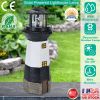 Solar Powered Lighthouse Lamp Resin Rotating Spinning Beacon Tower Light IPX4 Waterproof Decorative Lamp For Garden Lawn Yard Beach House