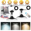 2Pack Solar Shed Lights with Separate Panel Wall Mounted Solar Pendant Light Indoor Outdoor with Remote Timer 3 Modes 3 Light Colors IP 55 Waterproof