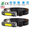 2 Packs Rechargeable Headlamp IPX4 Waterproof Headlight Flashlight Hand-free Head Torch for Fishing Camping Hiking Running