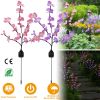 2Pcs Solar Powered Garden Light Orchid Flower Stake Lamps Waterproof LED Lawn Lights For Yard Driveway Walkway Patio Decoration