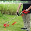 Electric Cordless Grass Trimmer Rechargeable Lawn Mower Weed Cutter with 2 Alloy Saw Blades 2 Alloy Blades 10 Plastic Blades 2 Rechargeable Batteries