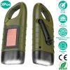 2 Packs Hand Crank Solar Powered Flashlight 3 LED Emergency Light Solar Torch for Camping Climbing Outdoor Activity