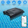Solar Powered Robotic Pool Skimmer Automatic Swimming Pool Surface Cleaner with 2 Cleaning Modes Dual Charging Methods IPX7 Waterproof 1937sq.ft Cover