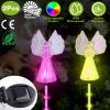 2Pcs Solar Angel Lights Outdoor 7 Color Changeable Decorative Lamp LED Stake Light Yard Patio Lawn Garden Light