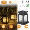2Pcs Solar Powered Hanging Lights 30LED Beads 9.84FT Copper String Decorative Lamp Waterproof Outdoor Fairy String Lights w/ Detachable Hanging Hook