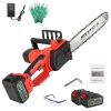 16Inch Electric Cordless Chainsaw With 2Pcs 21V 3.0Ah Battery and Charger Brushless Battery Operated Handheld Chainsaw With Auto Oiler Safety Switch f