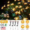 4Pack Solar Powered Stake Bee Light 2 Lighting Mode Lifelike Firefly Decorative Stake Lamp IP65 Waterproof Outdoor Landscape Garden Light Warm Yellow