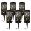 6Pcs Solar Powered Pathway Lights Auto On Off Waterproof Decorative Branch Pattern Lamp Solar Garden Stake Landscape Lights