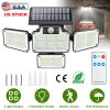 216 LEDs Solar Outdoor Light Motion Sensor Security Flood Lamp Wall Wireless Solar Lamp with 3 Adjustable Heads IP65 Waterproof for Garden Patio Garag