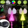 2Pcs Solar Angel Lights Outdoor 7 Color Changeable Decorative Lamp LED Stake Light Yard Patio Lawn Garden Light