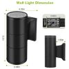 2Pcs Cylindrical Wall Light IP65 Waterproof Up Down Head Wall Mount Lamp For Porch Garage Garden Patio