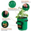 2 Pack Plant Growing Bags Potato Vegetable Planter Bags Breathable Planting Fabric Pots w/ Harvest Window Durable Handles 7Gallons