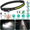 5-Mode LED Headlamp USB Rechargeable IPX4 Waterproof Headlight Hand-Free Fishing LED Strip Light Bar w/ Motion Sensor for Camping Hiking Running