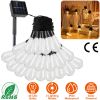 Solar String Light Bulbs Waterproof Globe Ball Fairy Light Garden Ambience Decorative String Lamp with 2 Lighting Modes