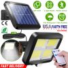 Solar Powered Wall Lights 128 LEDs Motion Sensor Lamp IP65 Waterproof Dusk to Dawn Sensor Light w/ 3 Light Modes Remote Control for Front Door Deck