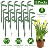 15Pcs Garden Plant Support Stakes Plastic Half Round Flower Support Ring Cage Holder Pot Climbing Trellis For Small Plant Flower Vegetable Potted Plan