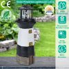 Solar Powered Lighthouse Lamp Resin Rotating Spinning Beacon Tower Light IPX4 Waterproof Decorative Lamp For Garden Lawn Yard Beach House