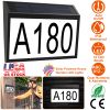 Solar Powered House Numbers LED Light Dusk To Dawn Address Plaque Sign Waterproof Wall Mount Number Plate Lamp for House Yard Garden Street Mailbox