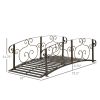Outdoor Vintage Bronze Arch 6-ft Garden Bridge with Side-Rails