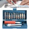 16 Pcs Precision Cutter Set Hobby Knife Blade Kit Assorted Manganese Steel Carving Blades with Case for Cutting Art