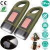 2 Packs Hand Crank Solar Powered Flashlight 3 LED Emergency Light Solar Torch for Camping Climbing Outdoor Activity